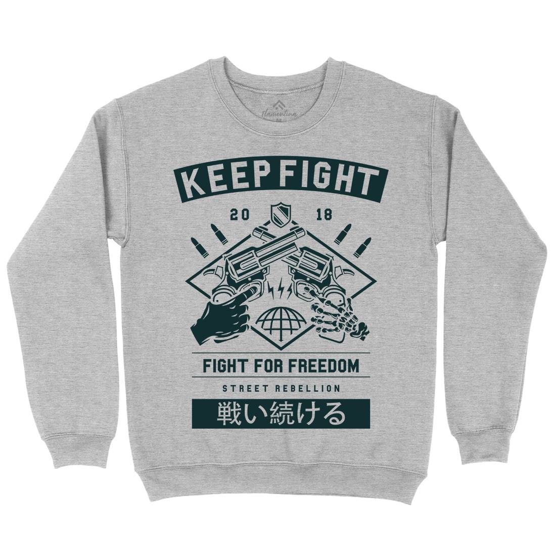Keep Fight Mens Crew Neck Sweatshirt Illuminati A245