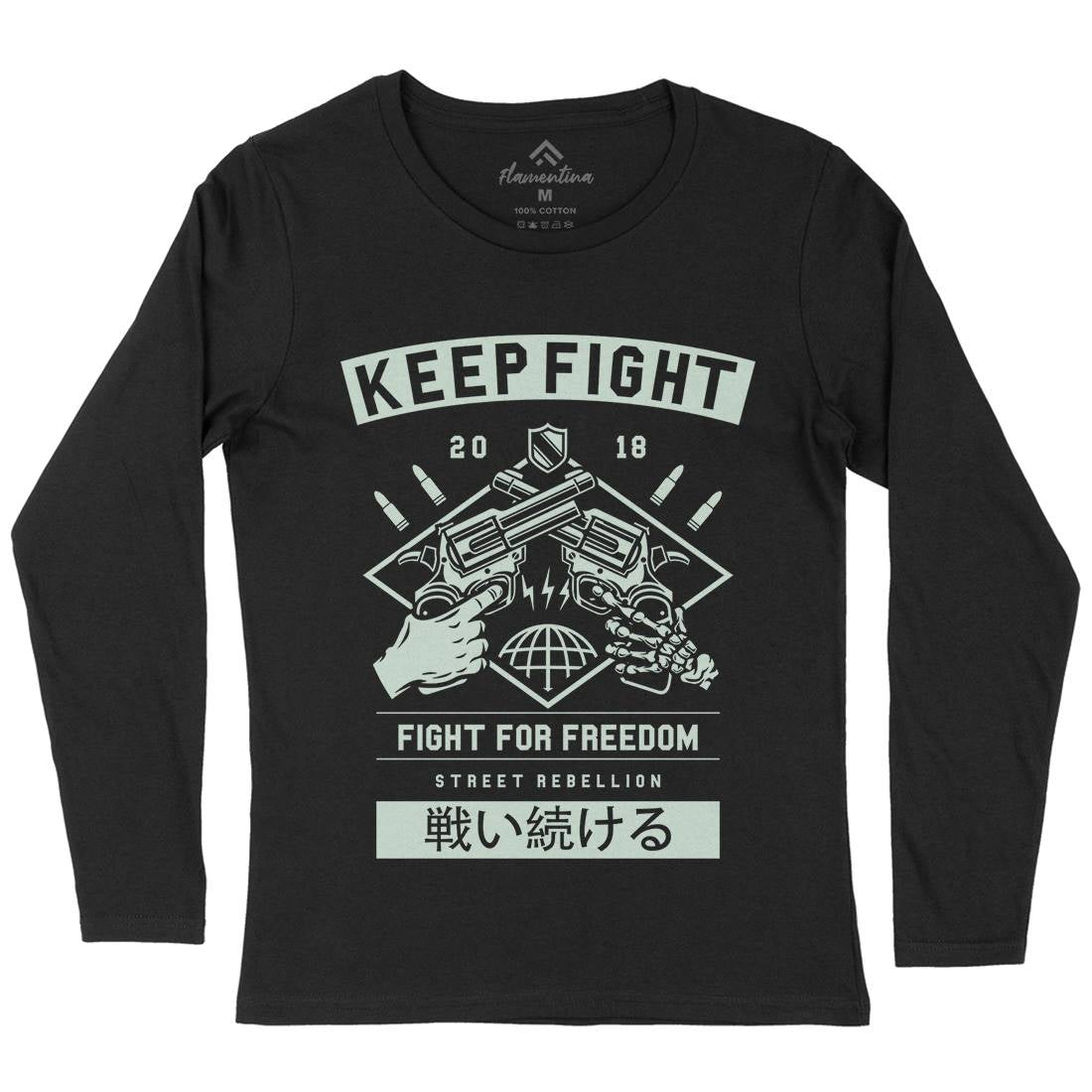 Keep Fight Womens Long Sleeve T-Shirt Illuminati A245
