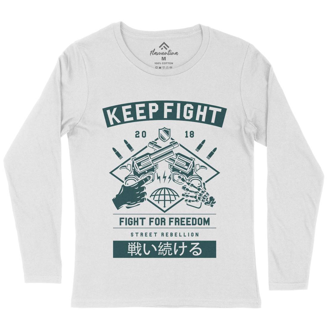 Keep Fight Womens Long Sleeve T-Shirt Illuminati A245