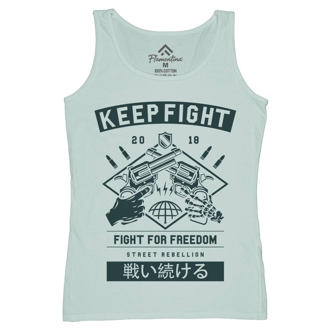 Keep Fight Womens Organic Tank Top Vest Illuminati A245