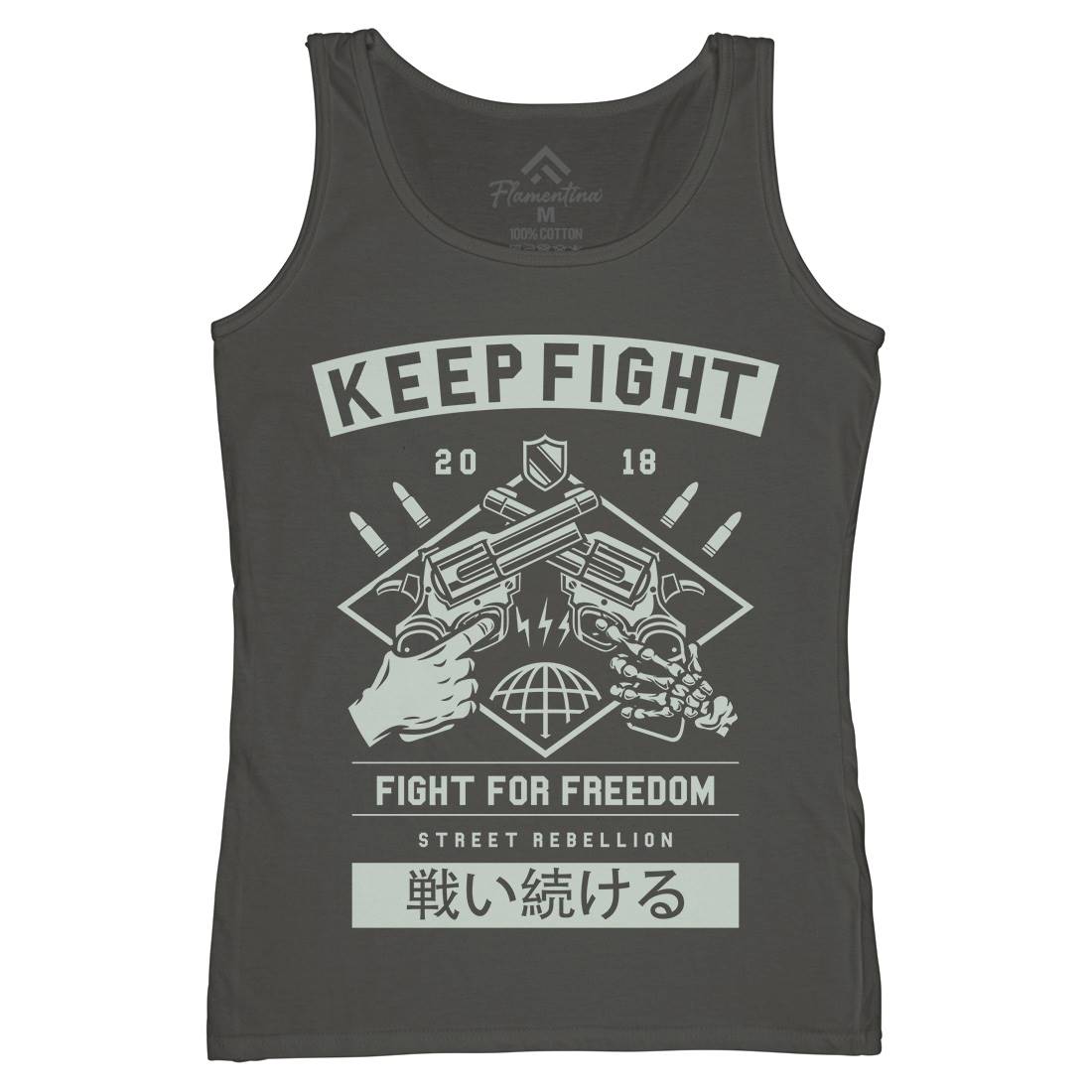 Keep Fight Womens Organic Tank Top Vest Illuminati A245