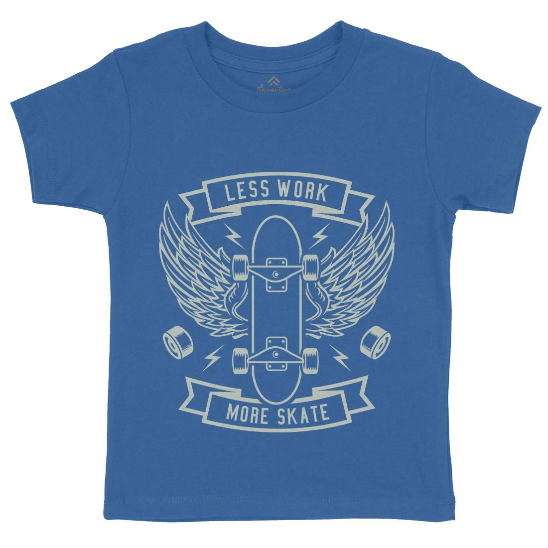Less Work Kids Crew Neck T-Shirt Skate A246