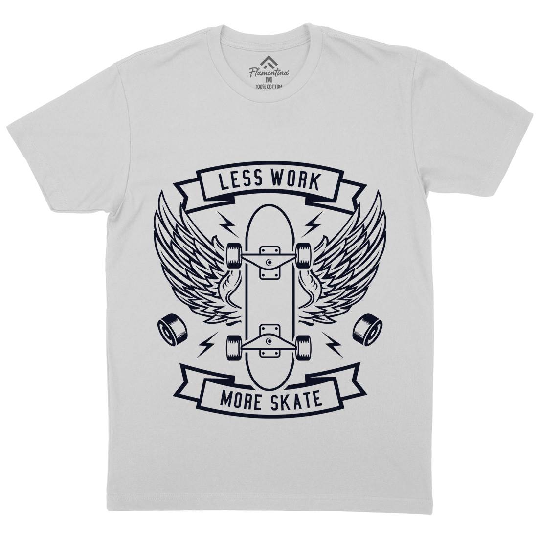 Less Work Mens Crew Neck T-Shirt Skate A246