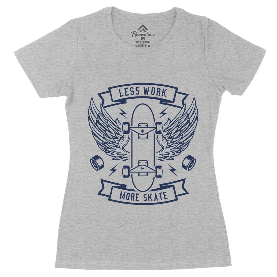 Less Work Womens Organic Crew Neck T-Shirt Skate A246
