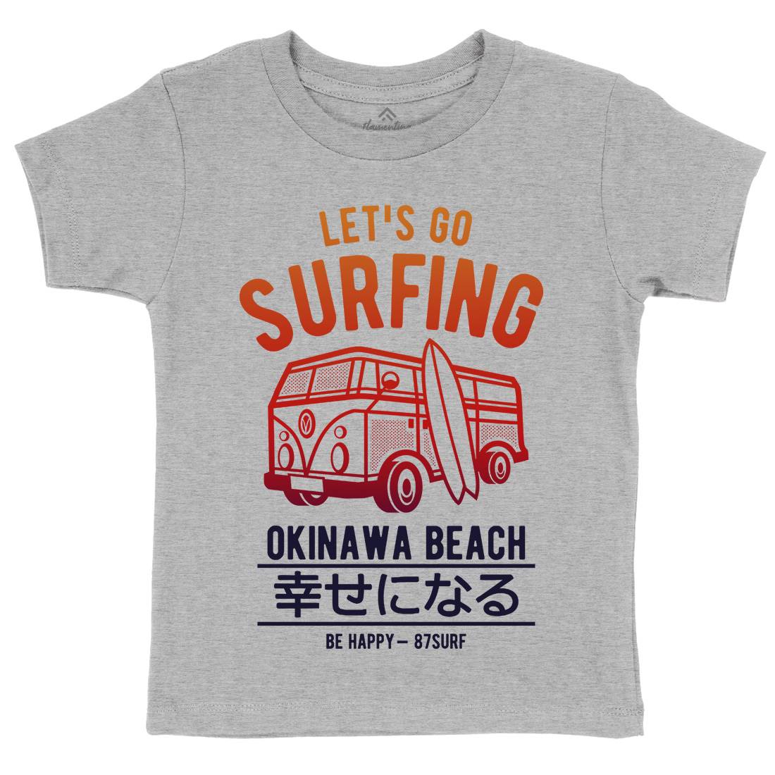 Let&#39;s Go Surfing Kids Crew Neck T-Shirt Surf A247