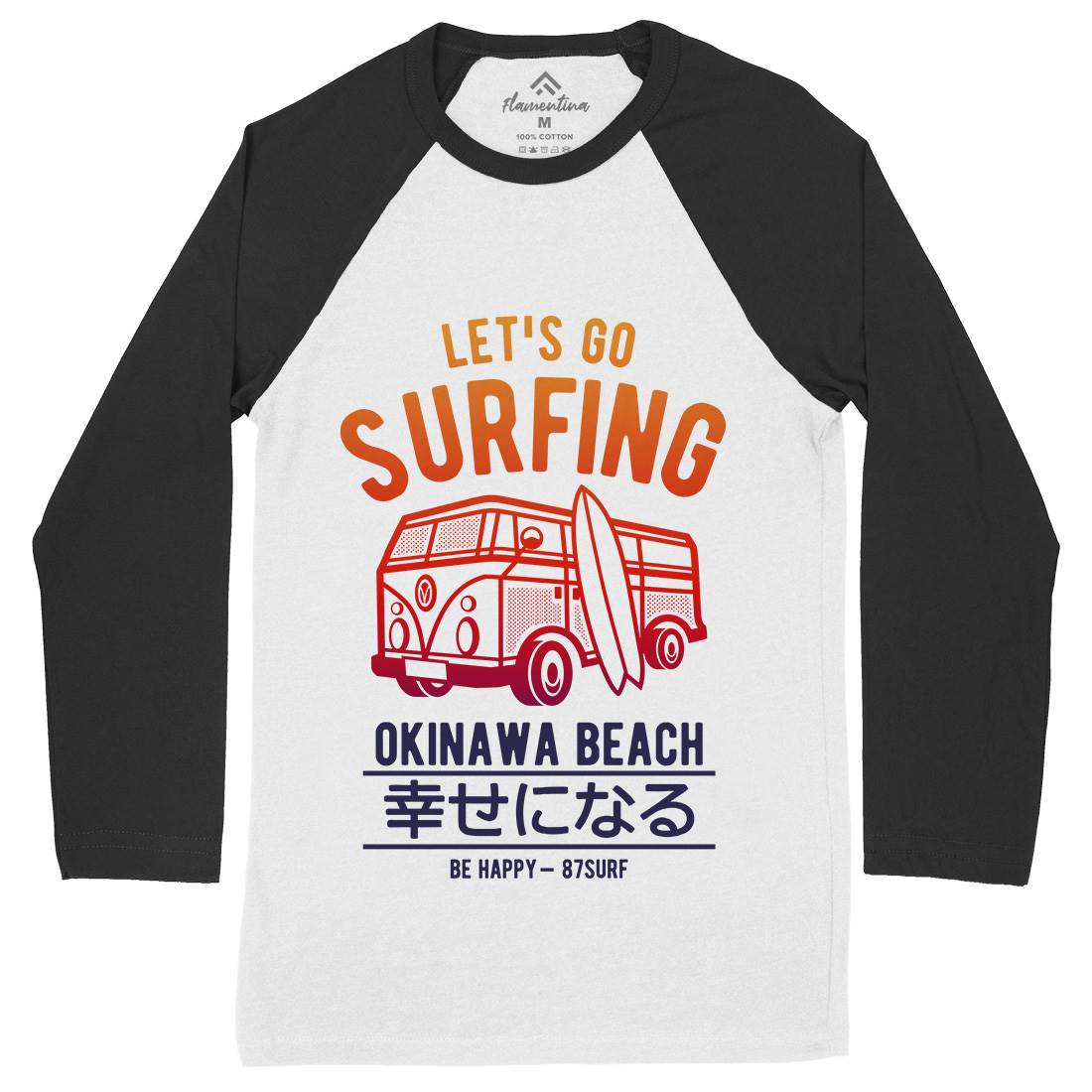 Let&#39;s Go Surfing Mens Long Sleeve Baseball T-Shirt Surf A247