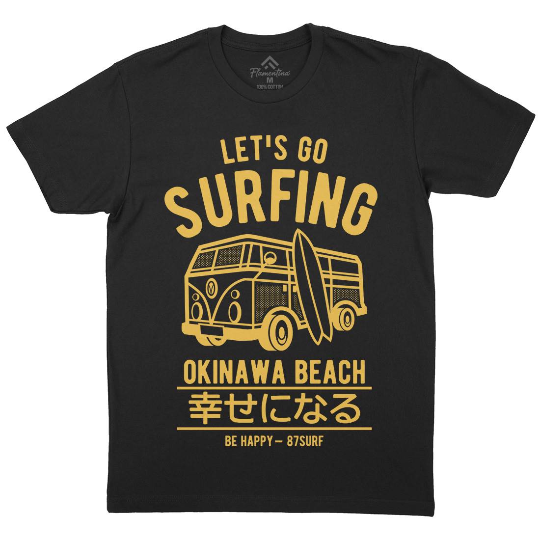 Let&#39;s Go Surfing Mens Organic Crew Neck T-Shirt Surf A247