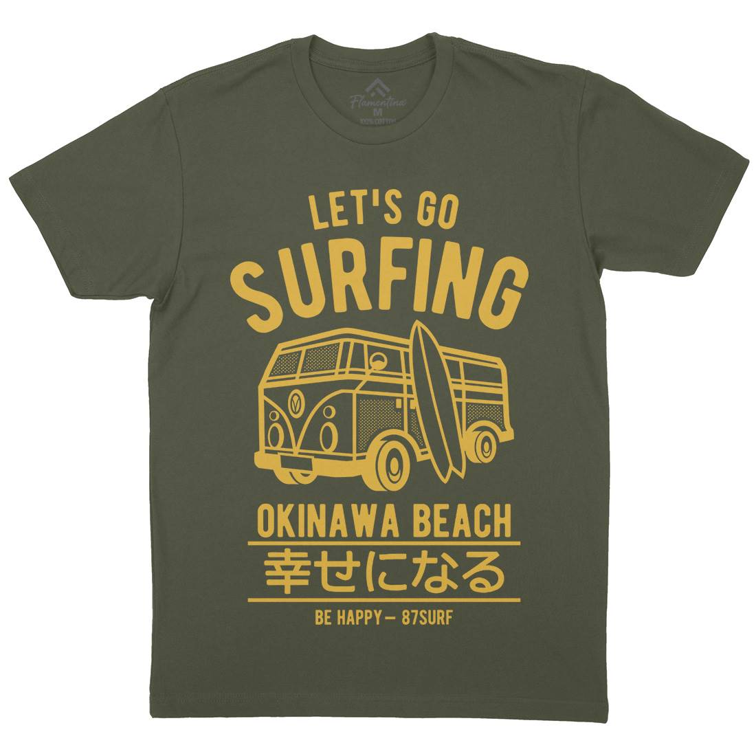 Let&#39;s Go Surfing Mens Organic Crew Neck T-Shirt Surf A247
