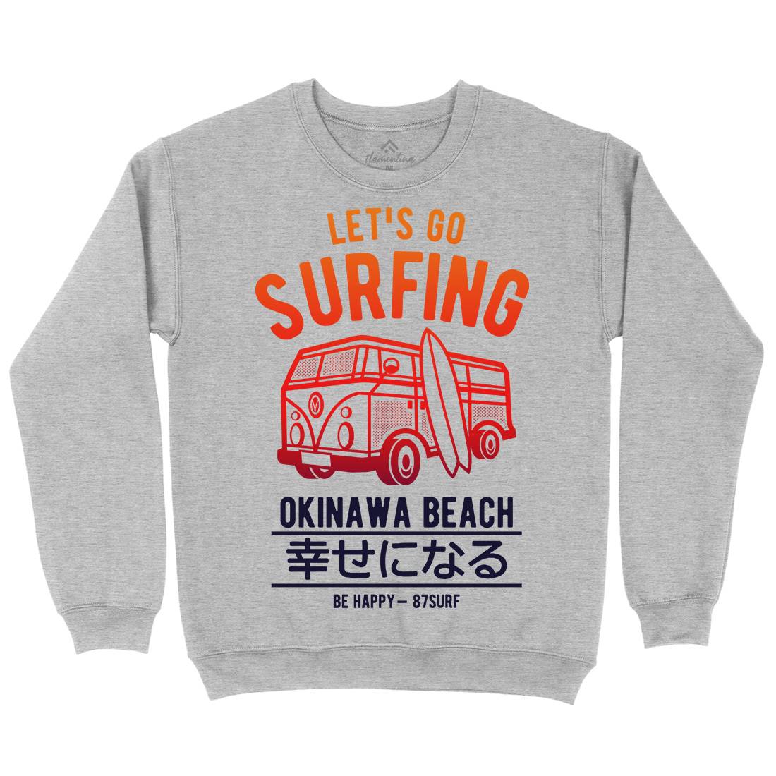 Let&#39;s Go Surfing Mens Crew Neck Sweatshirt Surf A247