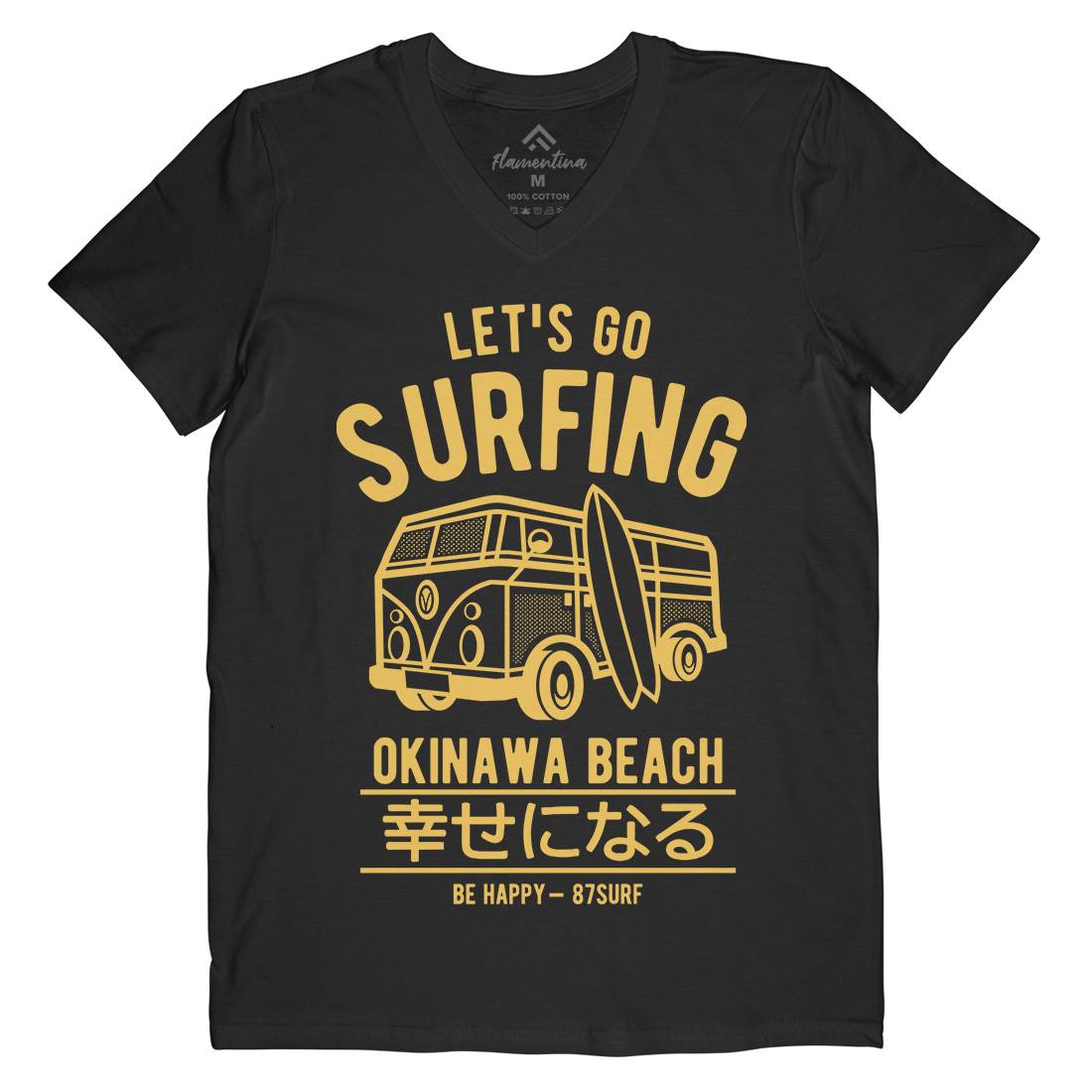 Let&#39;s Go Surfing Mens V-Neck T-Shirt Surf A247