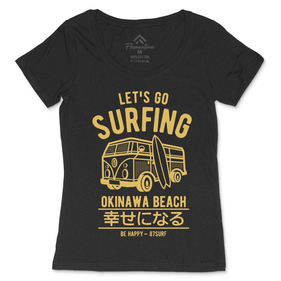 Let&#39;s Go Surfing Womens Scoop Neck T-Shirt Surf A247