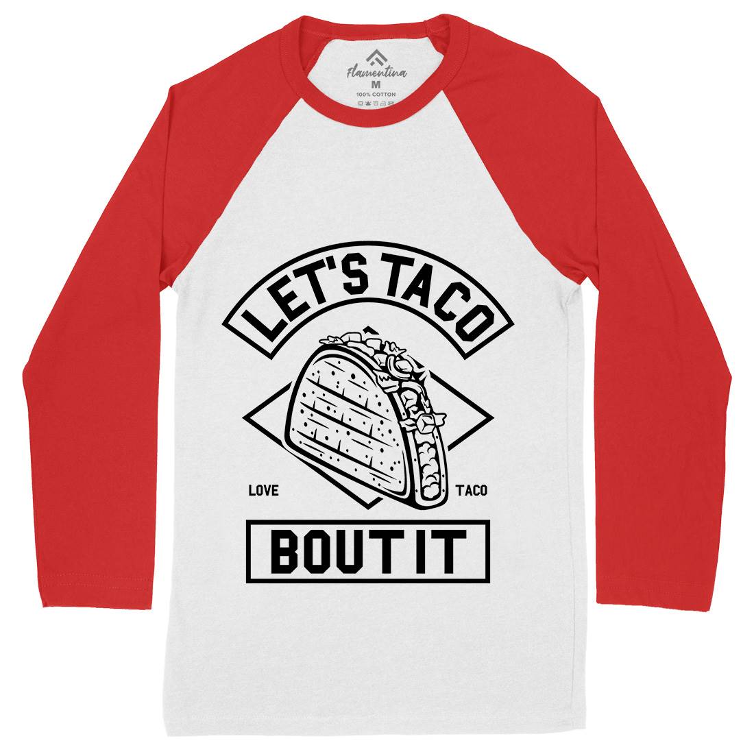 Let&#39;s Taco Mens Long Sleeve Baseball T-Shirt Food A248
