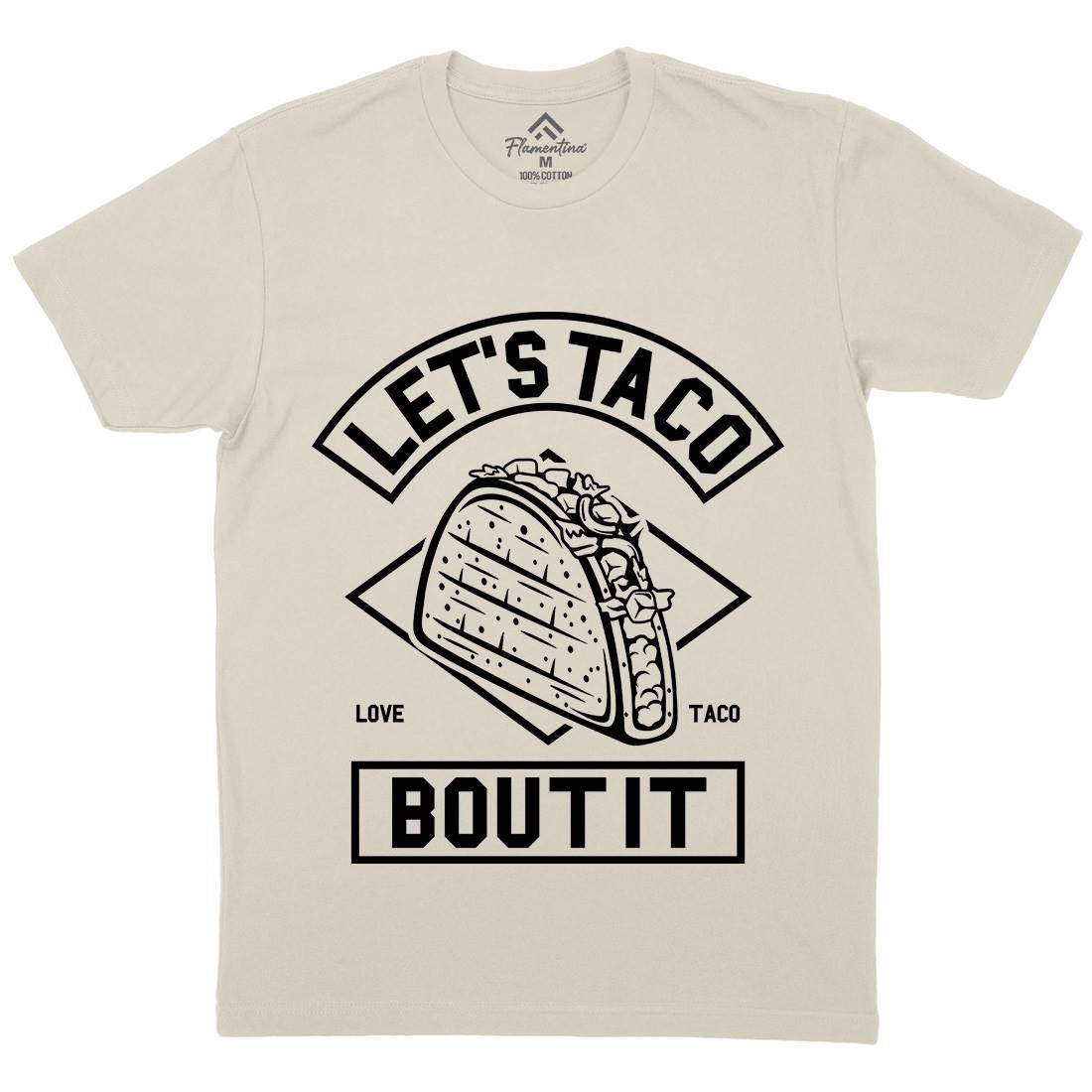 Let&#39;s Taco Mens Organic Crew Neck T-Shirt Food A248