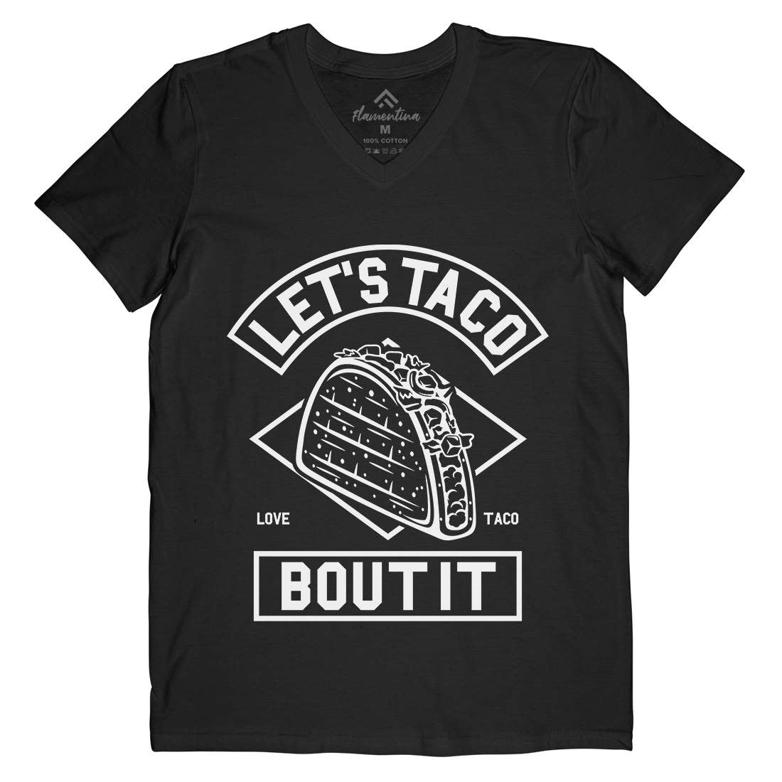 Let&#39;s Taco Mens V-Neck T-Shirt Food A248