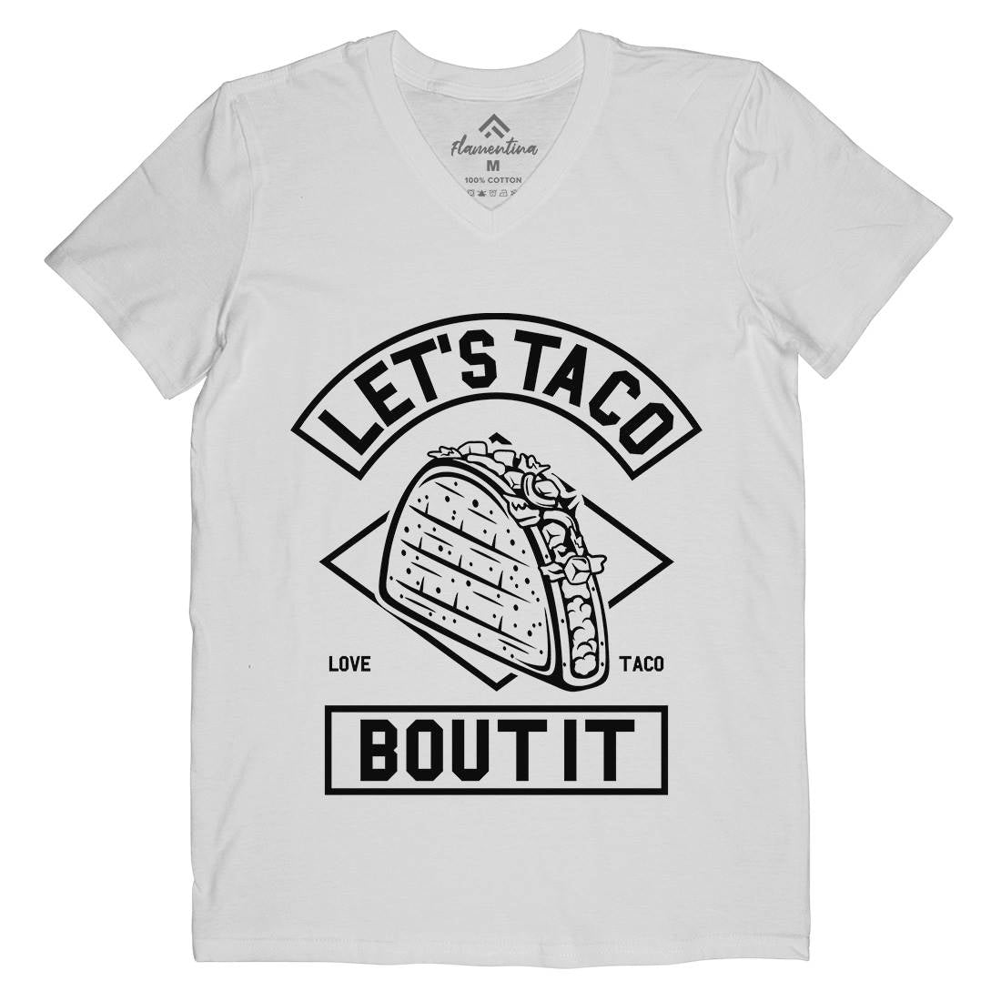 Let&#39;s Taco Mens V-Neck T-Shirt Food A248