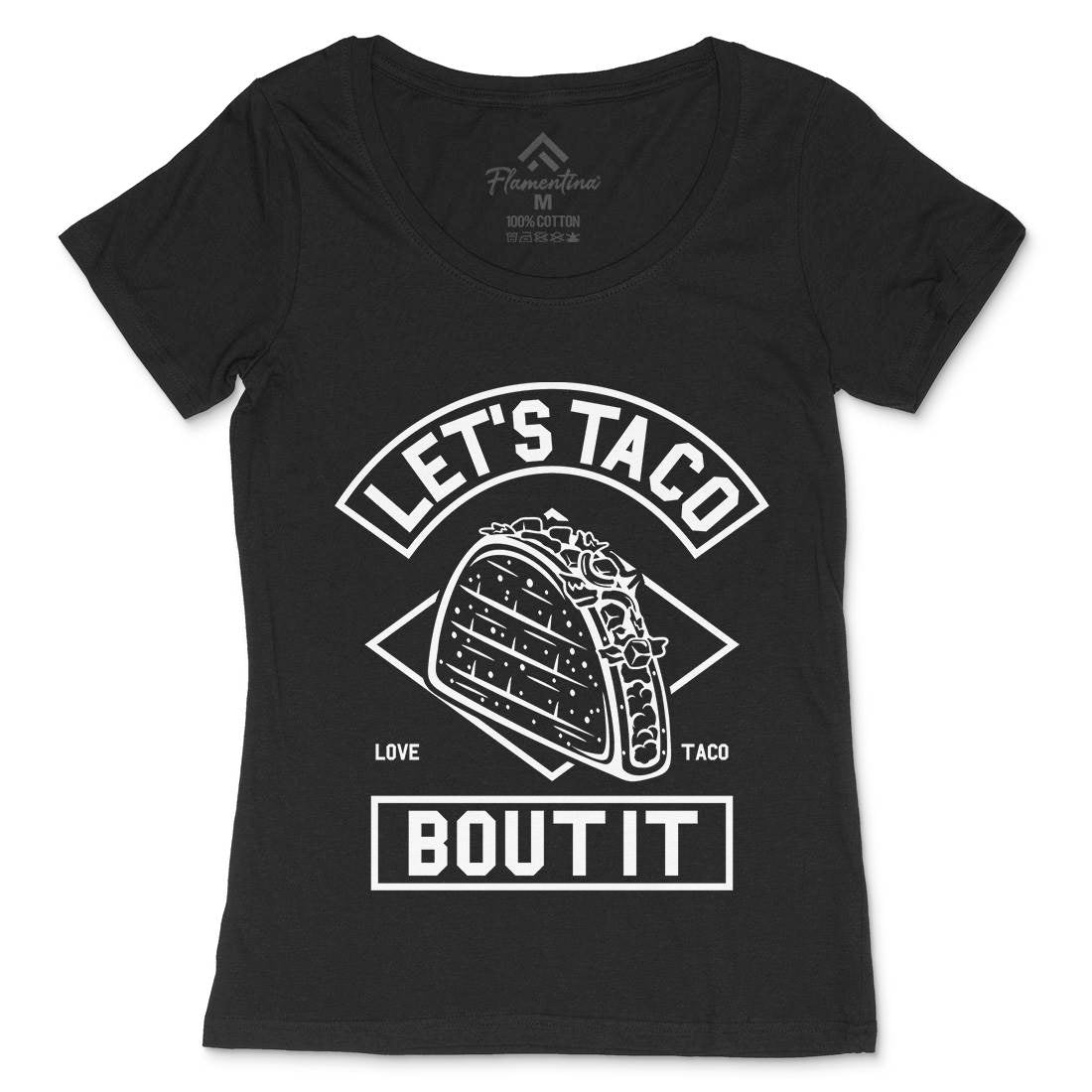 Let&#39;s Taco Womens Scoop Neck T-Shirt Food A248