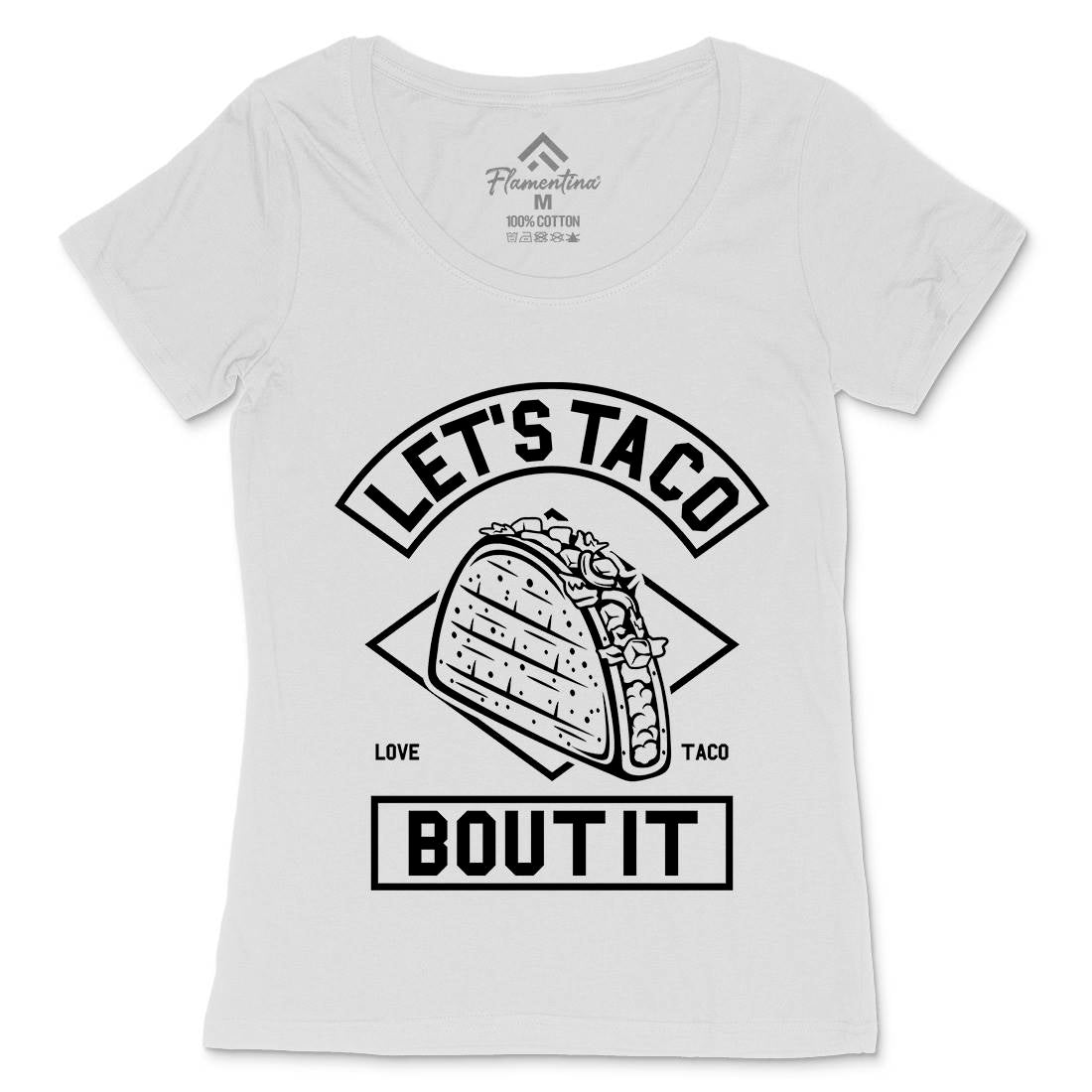 Let&#39;s Taco Womens Scoop Neck T-Shirt Food A248