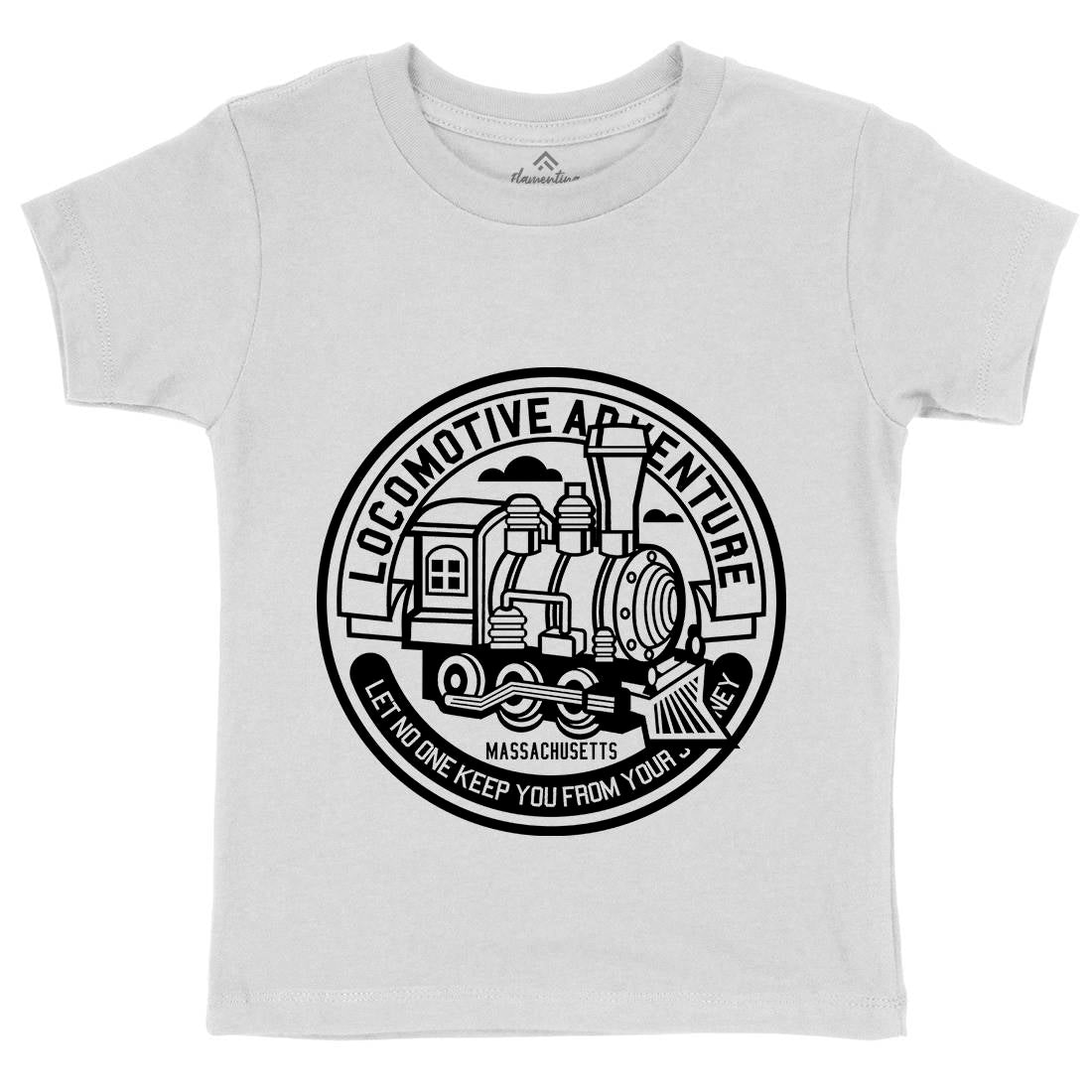 Locomotive Adventure Kids Organic Crew Neck T-Shirt Vehicles A250