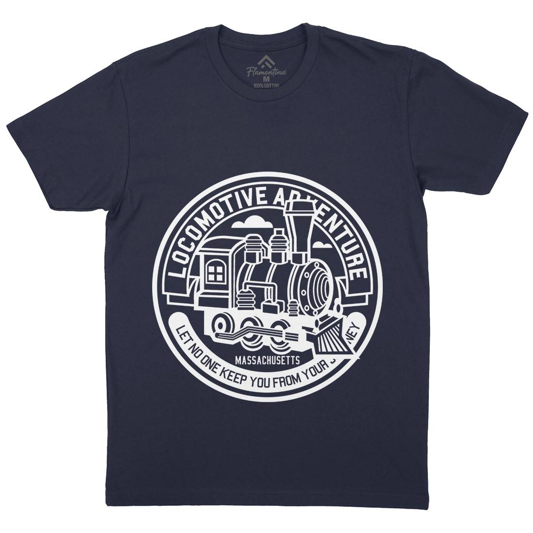 Locomotive Adventure Mens Organic Crew Neck T-Shirt Vehicles A250