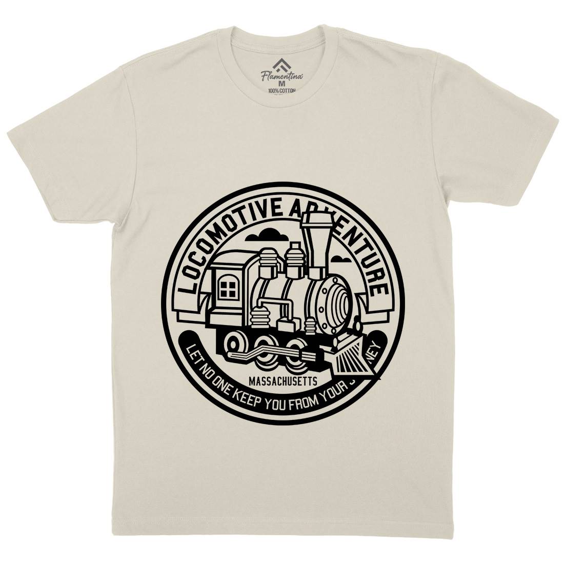 Locomotive Adventure Mens Organic Crew Neck T-Shirt Vehicles A250