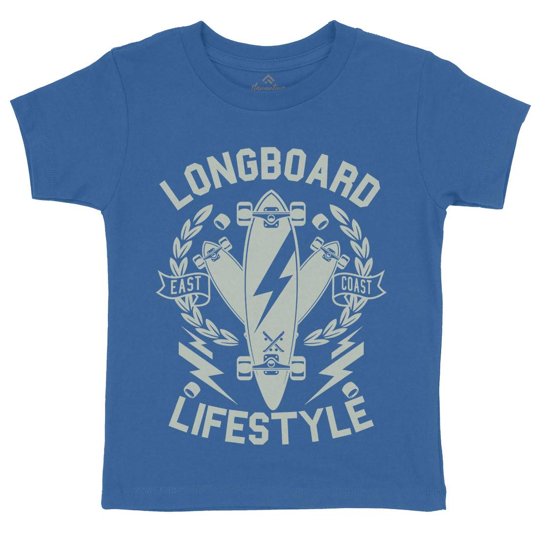 Longboard Lifestyle Kids Organic Crew Neck T-Shirt Skate A251
