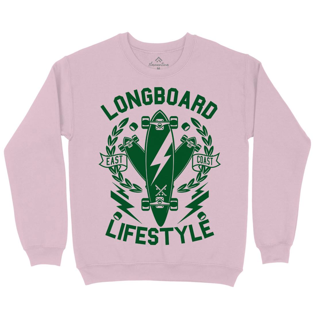 Longboard Lifestyle Kids Crew Neck Sweatshirt Skate A251