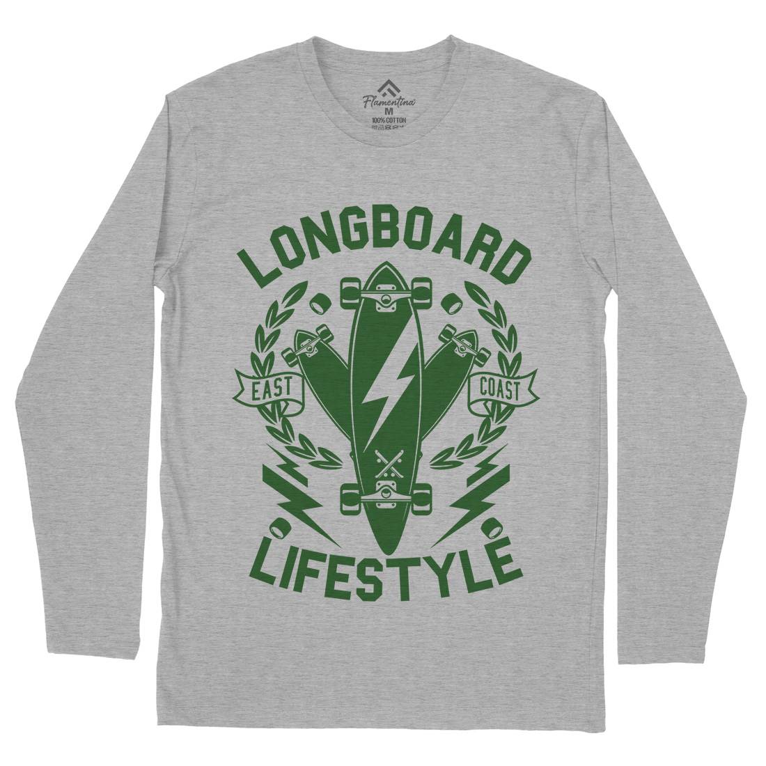 Longboard Lifestyle Mens Long Sleeve T-Shirt Skate A251