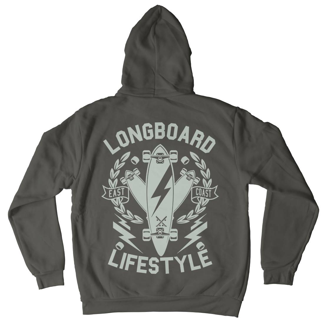 Longboard Lifestyle Mens Hoodie With Pocket Skate A251