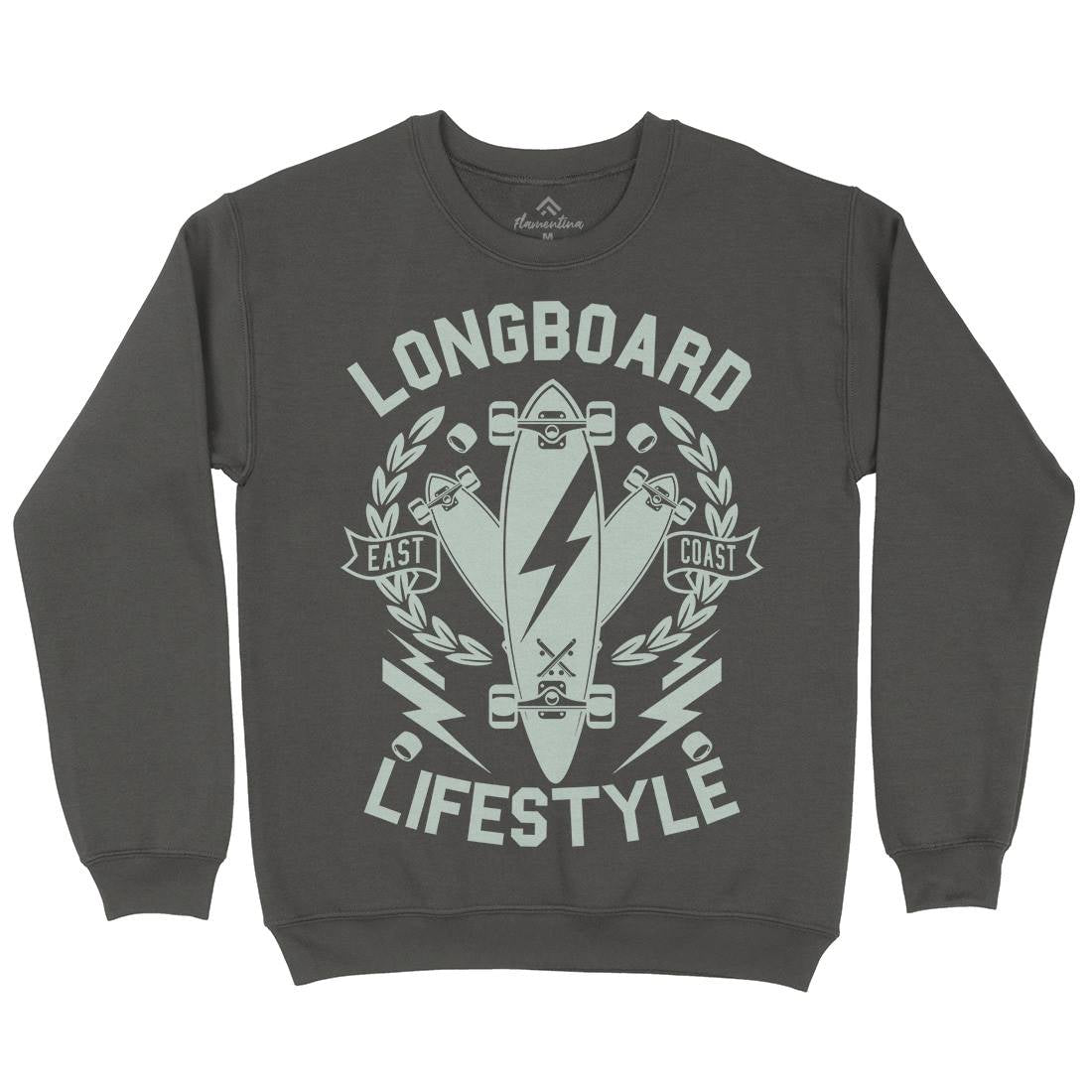 Longboard Lifestyle Mens Crew Neck Sweatshirt Skate A251