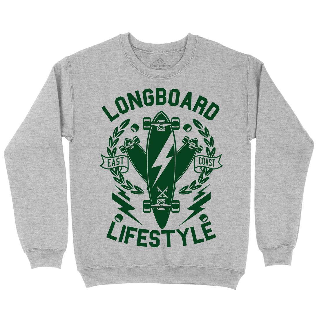 Longboard Lifestyle Kids Crew Neck Sweatshirt Skate A251