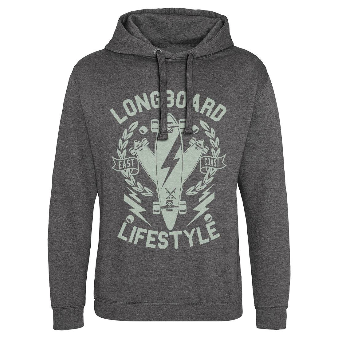 Longboard Lifestyle Mens Hoodie Without Pocket Skate A251