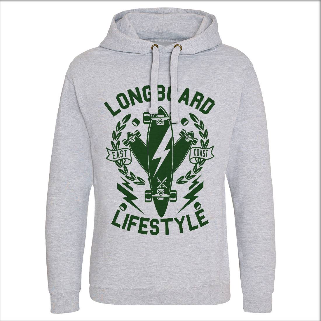 Longboard Lifestyle Mens Hoodie Without Pocket Skate A251