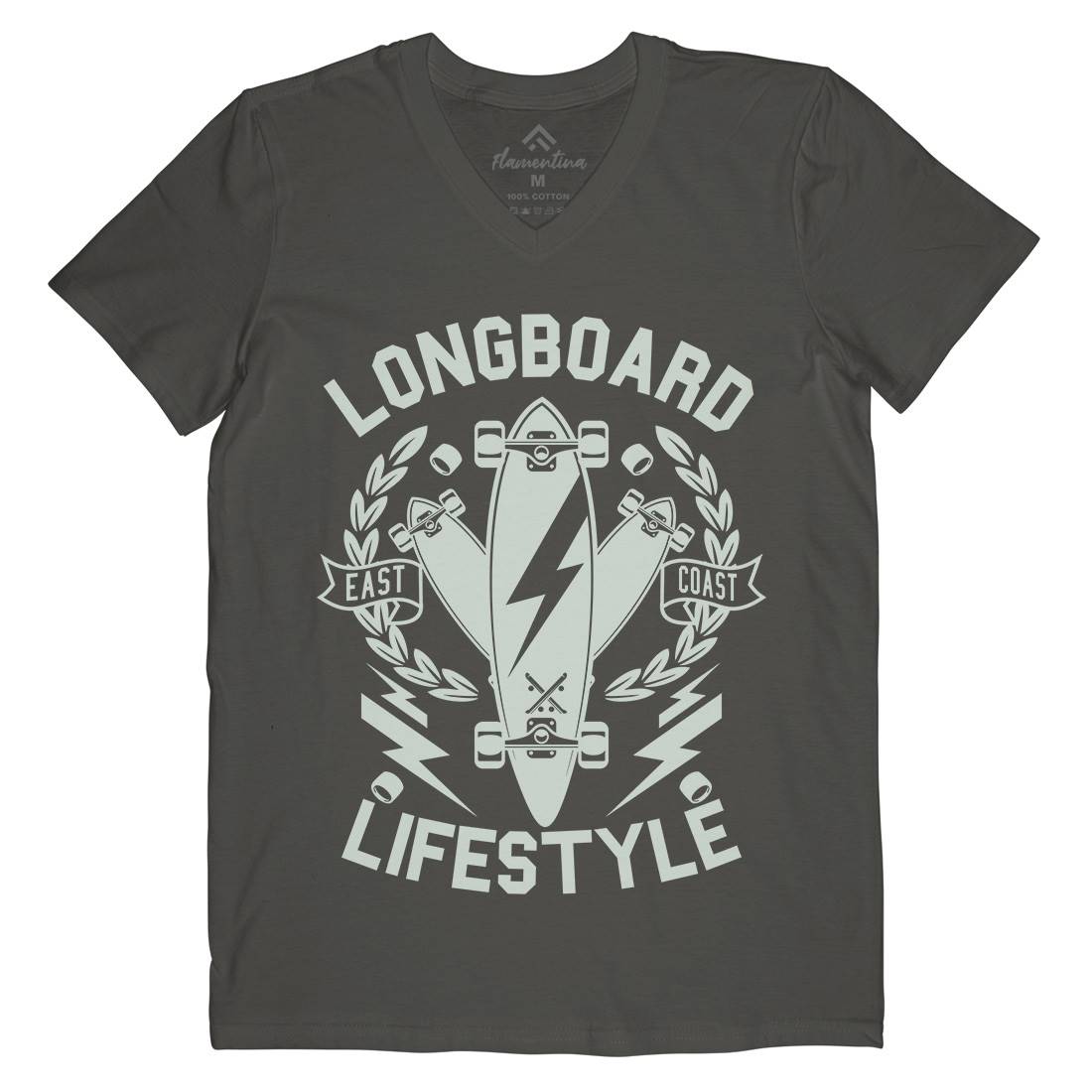 Longboard Lifestyle Mens V-Neck T-Shirt Skate A251