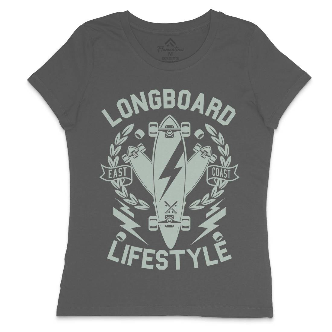 Longboard Lifestyle Womens Crew Neck T-Shirt Skate A251