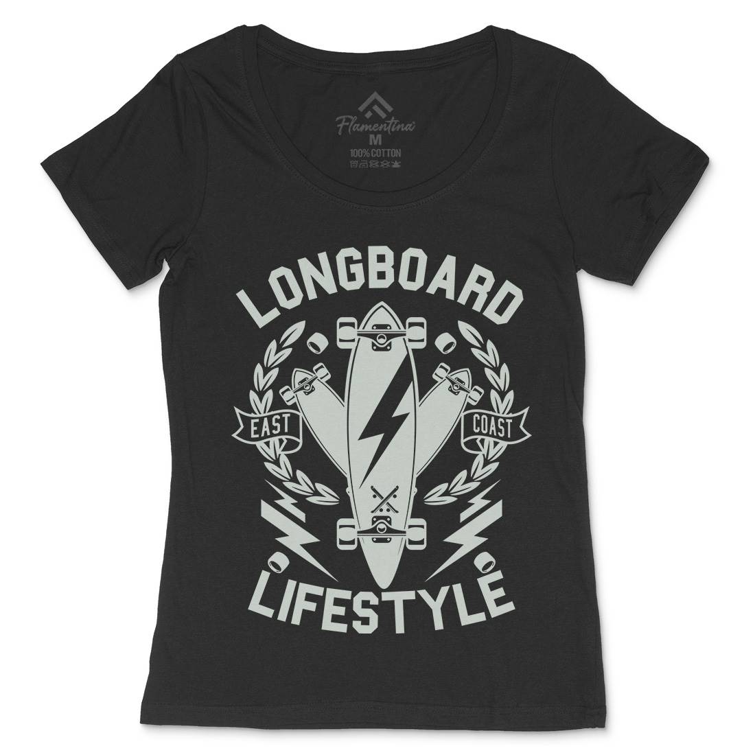 Longboard Lifestyle Womens Scoop Neck T-Shirt Skate A251