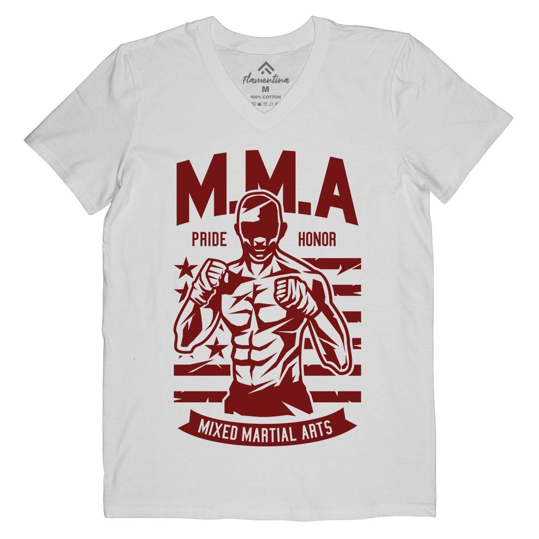 Mma Fighter Mens Organic V-Neck T-Shirt Sport A252