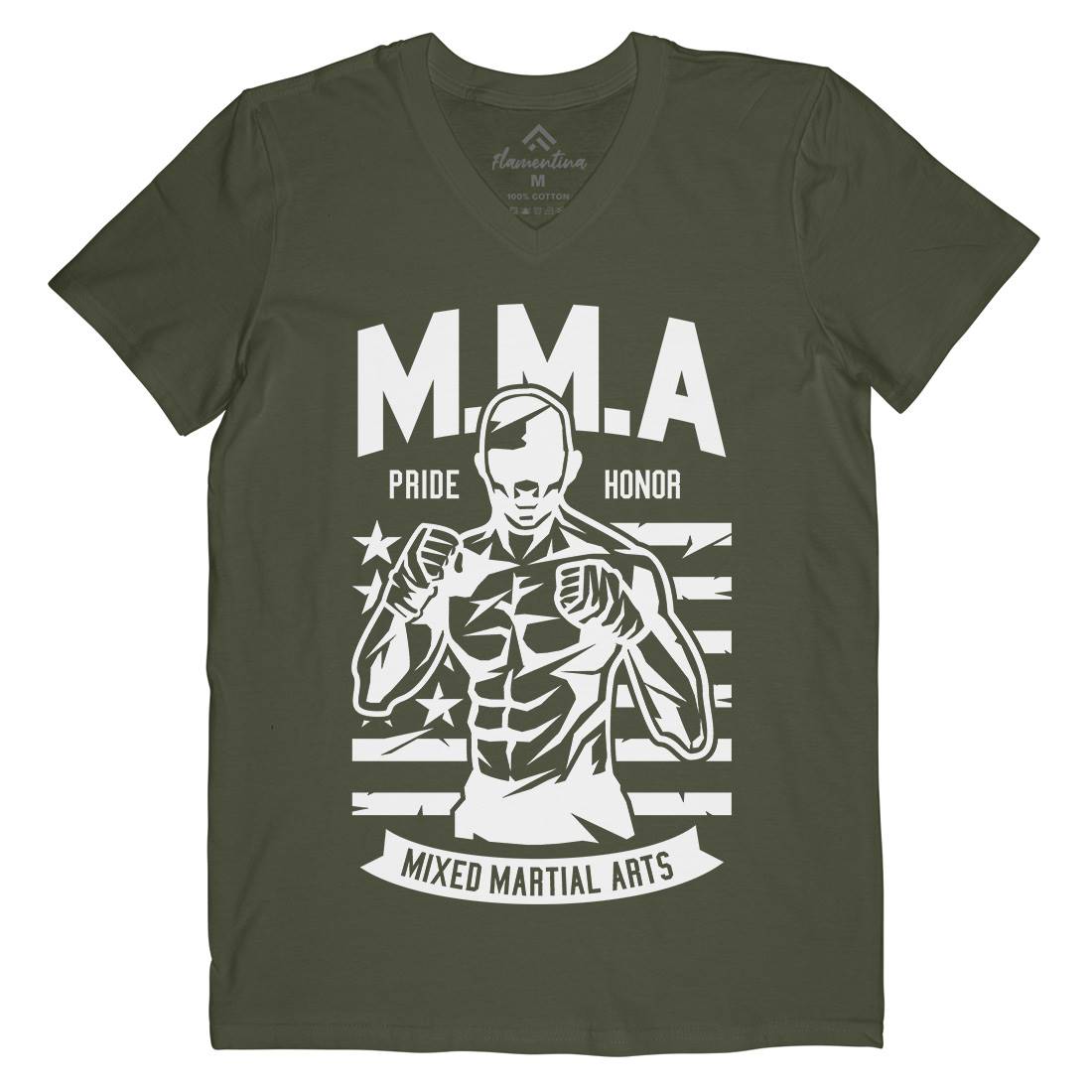 Mma Fighter Mens Organic V-Neck T-Shirt Sport A252