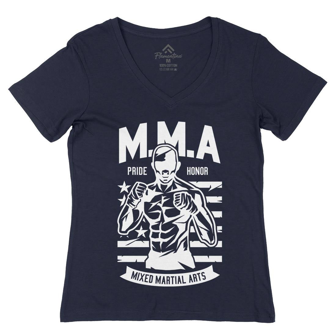 Mma Fighter Womens Organic V-Neck T-Shirt Sport A252