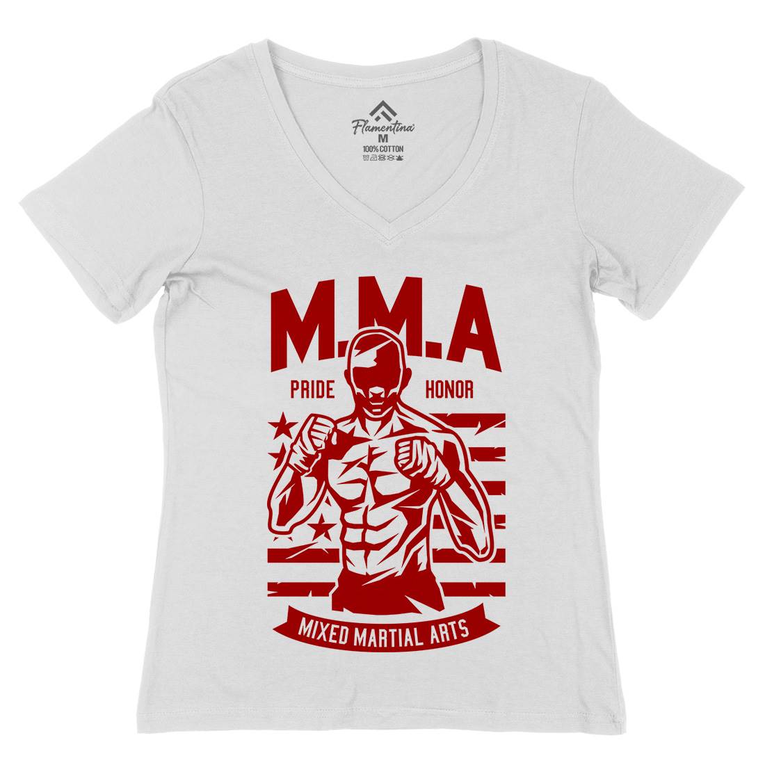Mma Fighter Womens Organic V-Neck T-Shirt Sport A252