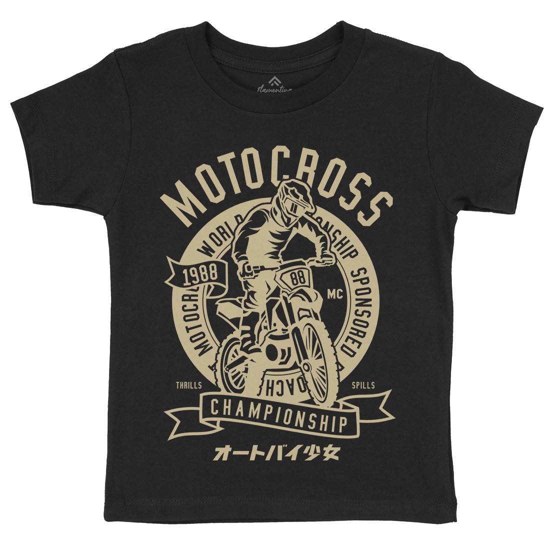 Moto Cross Kids Crew Neck T-Shirt Motorcycles A253