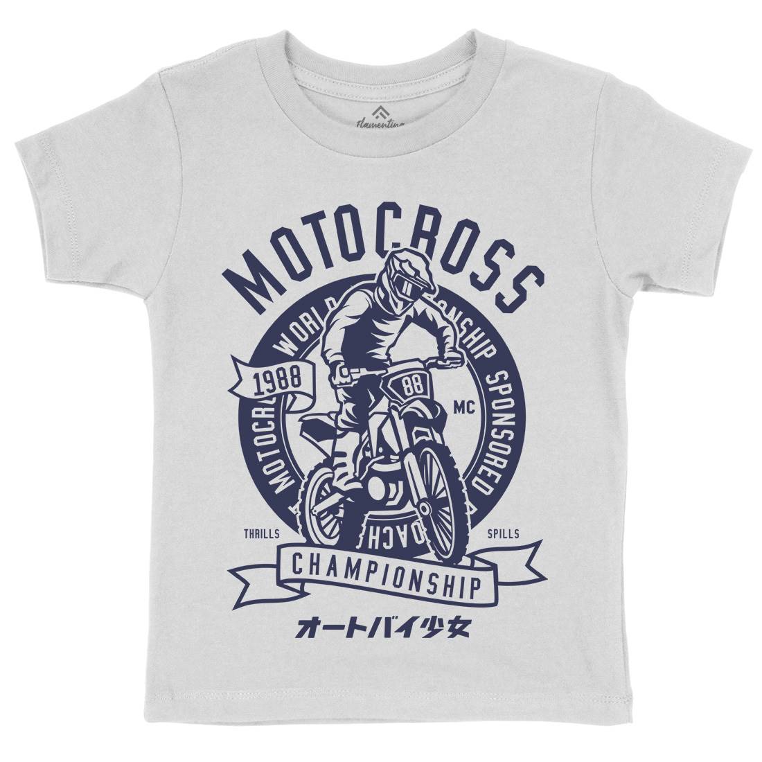 Moto Cross Kids Organic Crew Neck T-Shirt Motorcycles A253