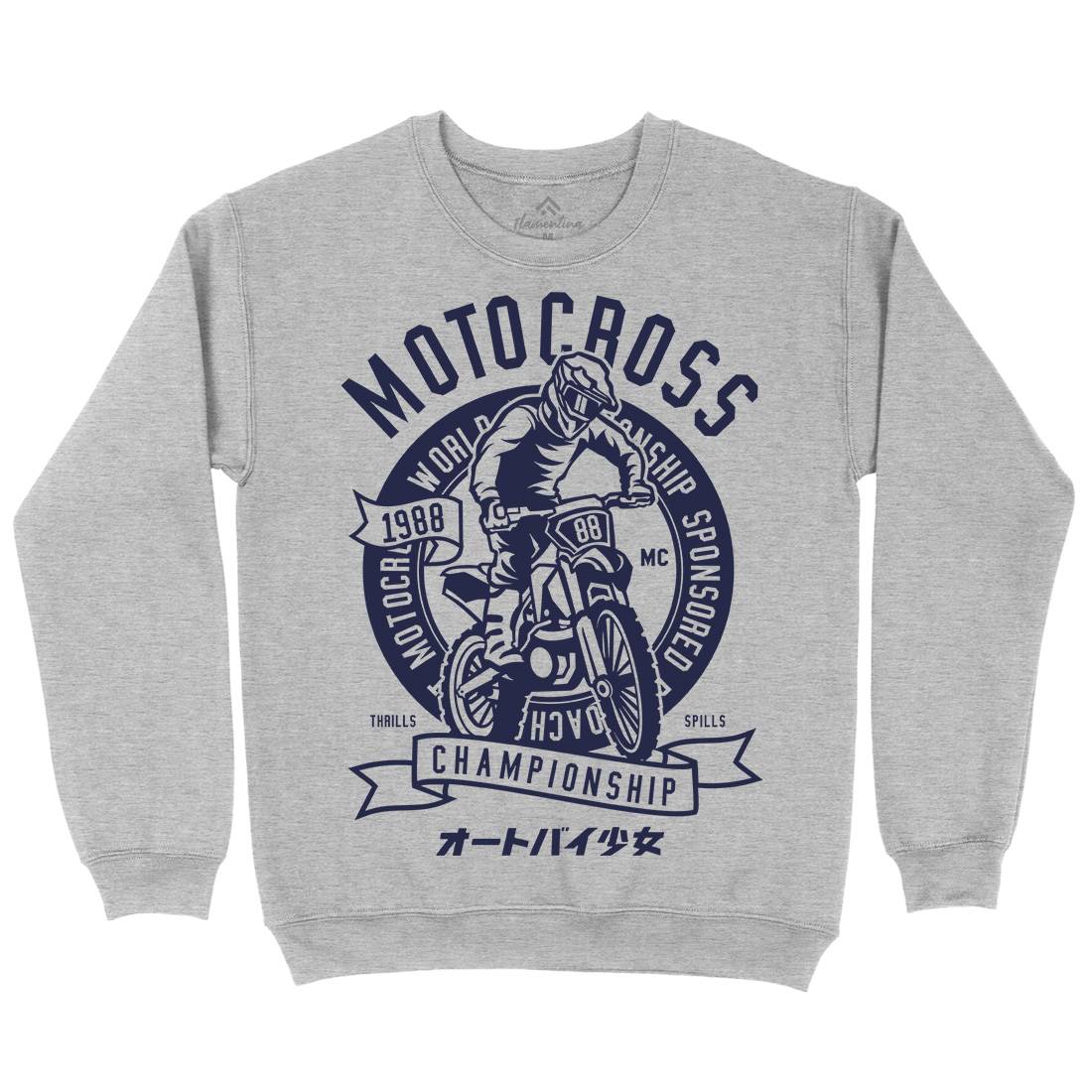 Moto Cross Mens Crew Neck Sweatshirt Motorcycles A253