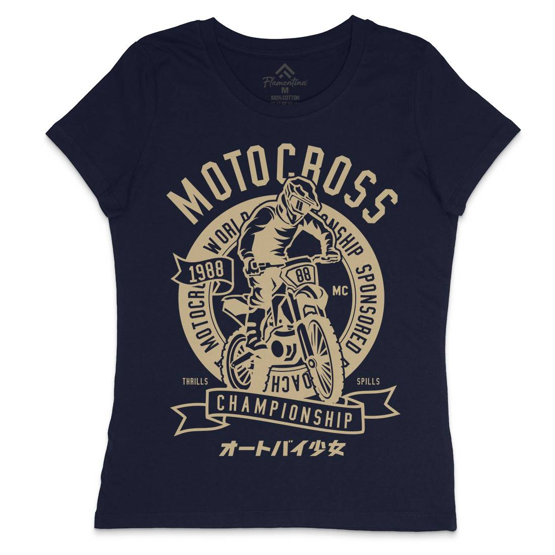 Moto Cross Womens Crew Neck T-Shirt Motorcycles A253