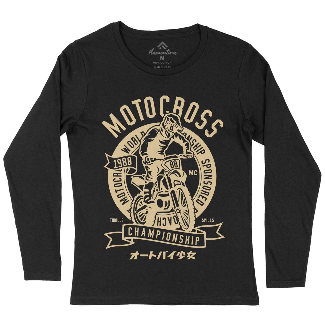 Moto Cross Womens Long Sleeve T-Shirt Motorcycles A253