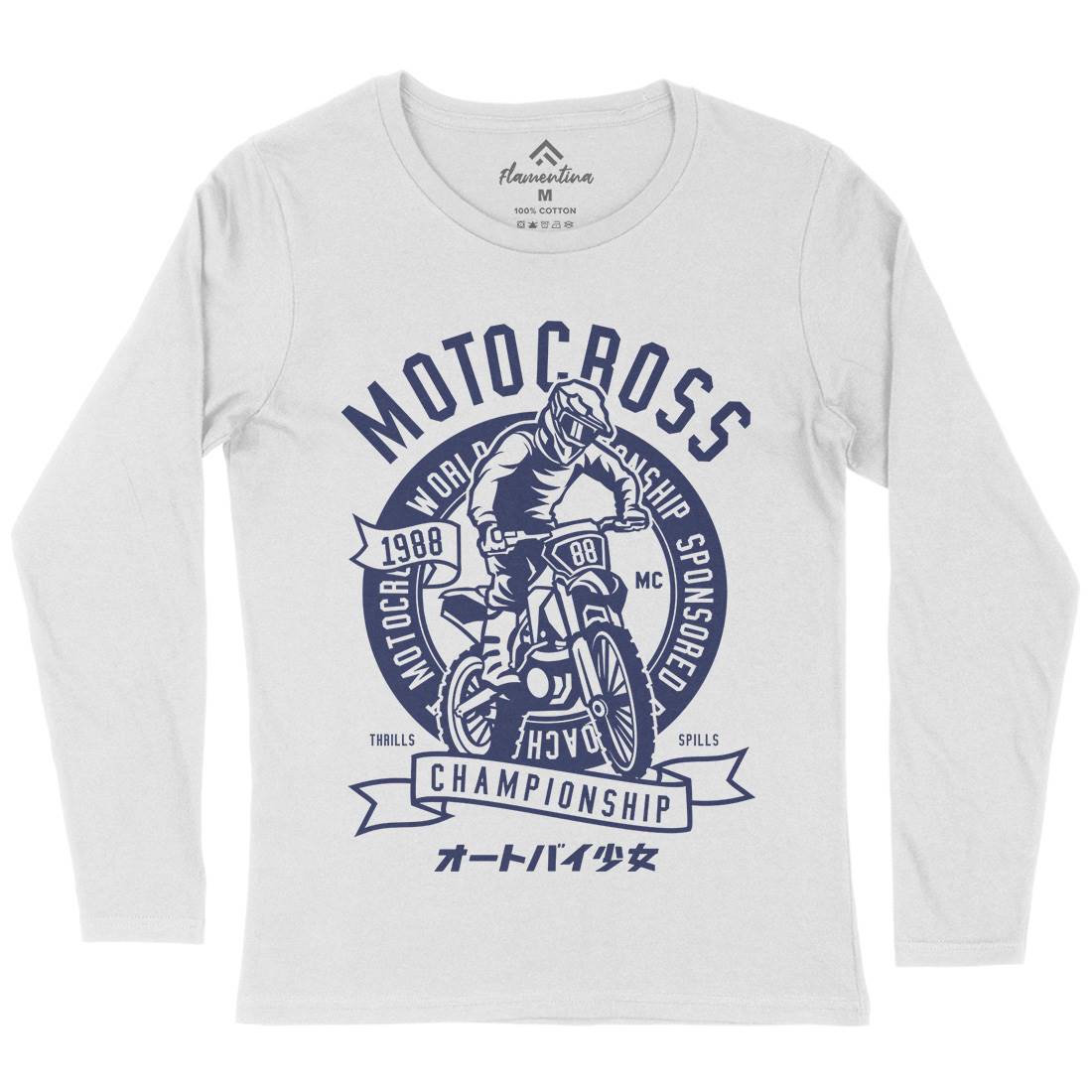 Moto Cross Womens Long Sleeve T-Shirt Motorcycles A253