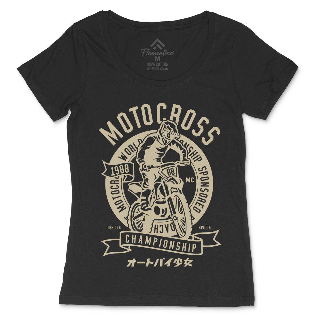Moto Cross Womens Scoop Neck T-Shirt Motorcycles A253