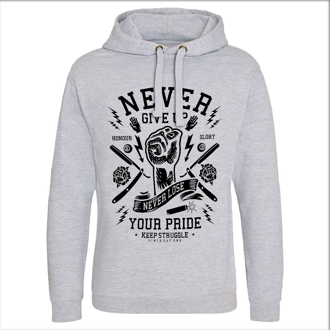Never Give Up Mens Hoodie Without Pocket Quotes A254