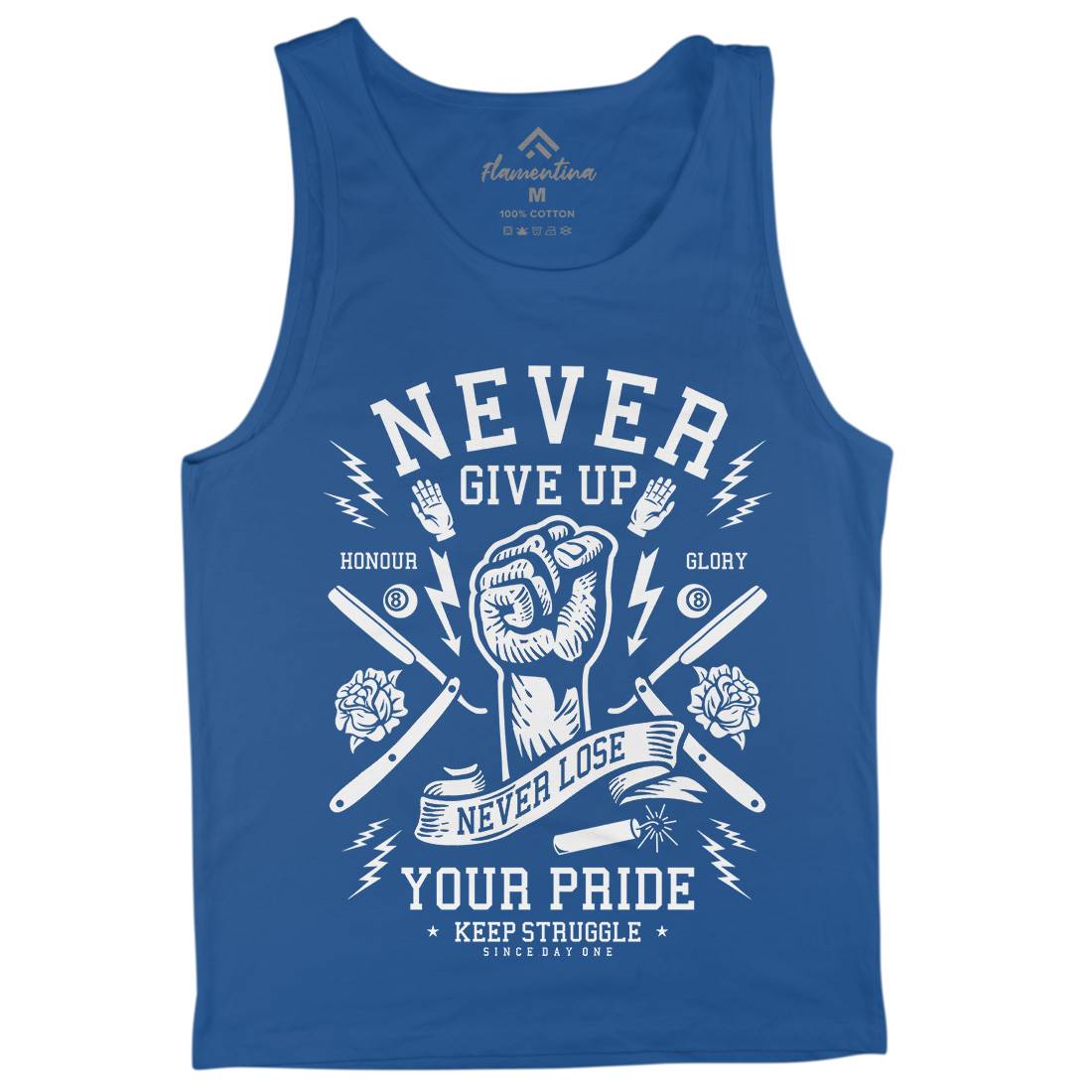Never Give Up Mens Tank Top Vest Quotes A254