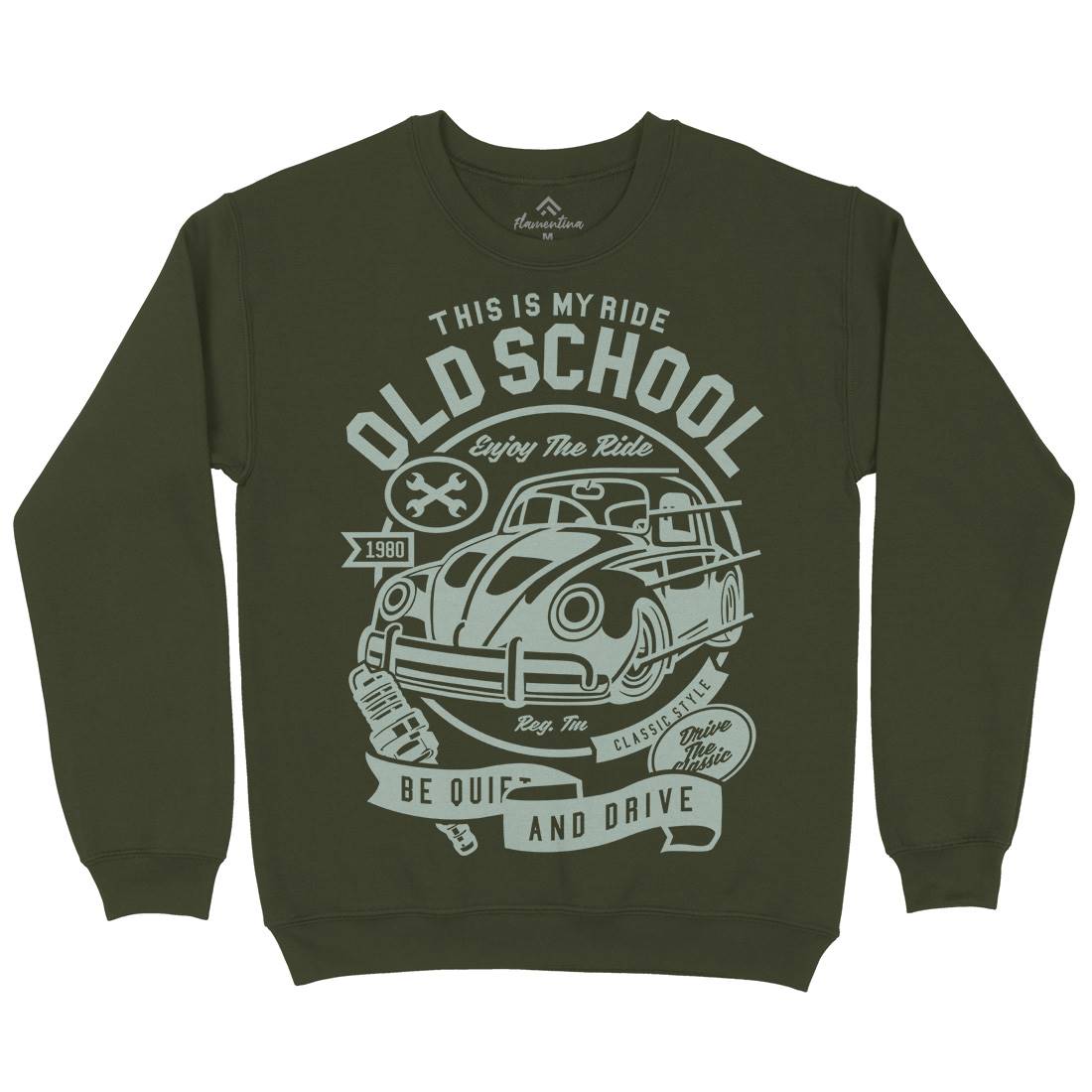 Old School Ride Mens Crew Neck Sweatshirt Cars A255