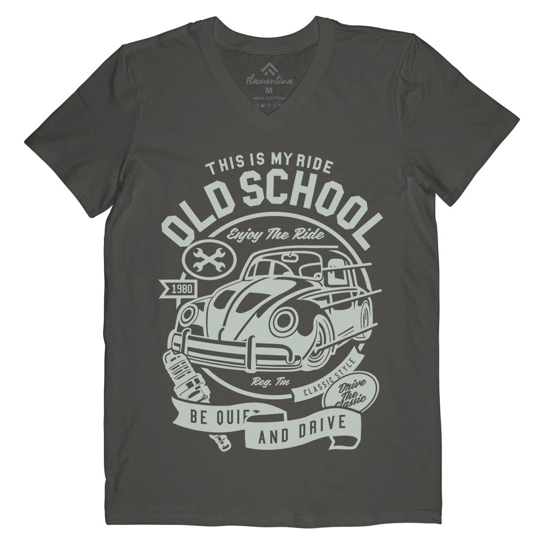 Old School Ride Mens V-Neck T-Shirt Cars A255
